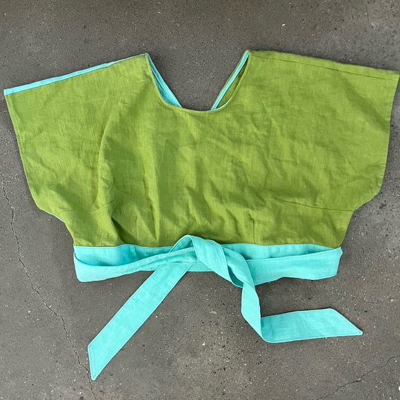 Alice Alexander Linen Wrap Top - Picture 2 of 7